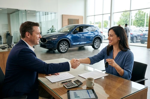 Customer getting answers about their car loan